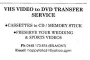 VHS Home Videos to memory Stick